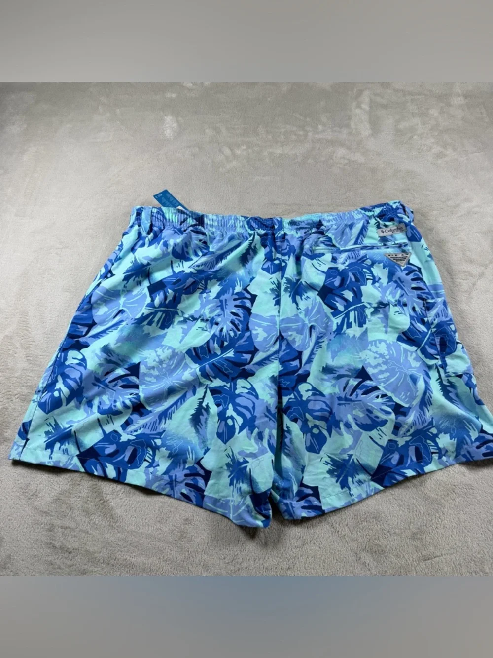 Columbia PFG Super Backcast Swim Shorts Mens‎ XXL Blue Nylon Tropical Floral 6